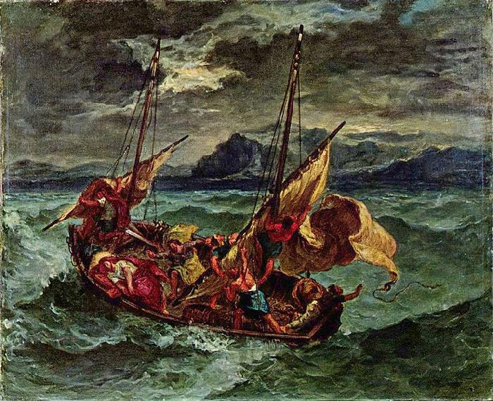Eugene Delacroix Christus auf dem See Genezareth Sweden oil painting art